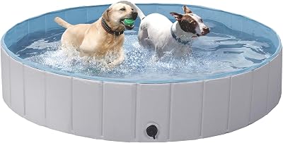 Yaheetech PVC Foldable Pet Pool 120x30cm Portable Bathing Tub Gray