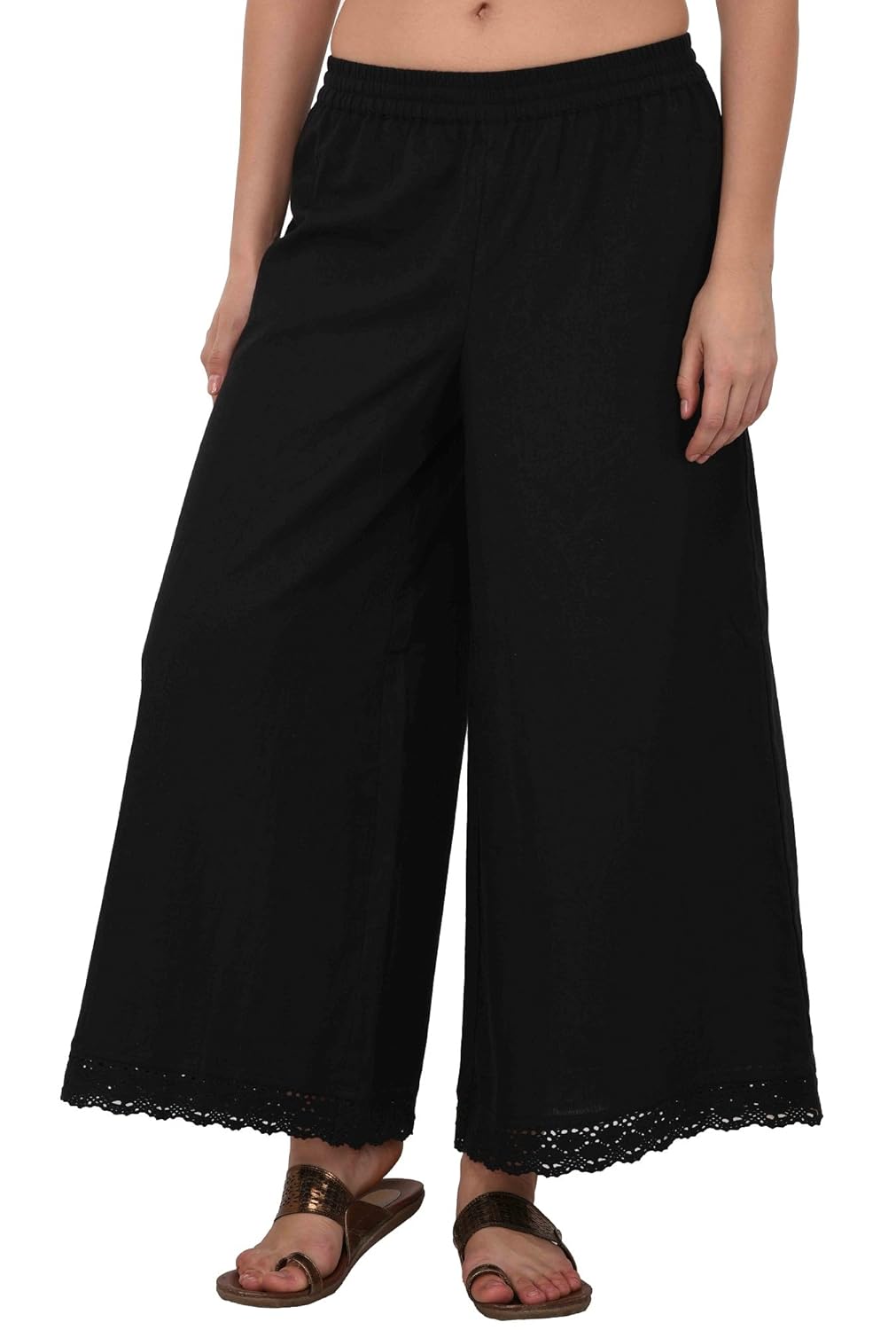 pistaa women's solid lace palazzos
