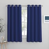 PONY DANCE Nursery Blue Blackout Curtains 52 x 63 Eyelet Top 2 Pieces