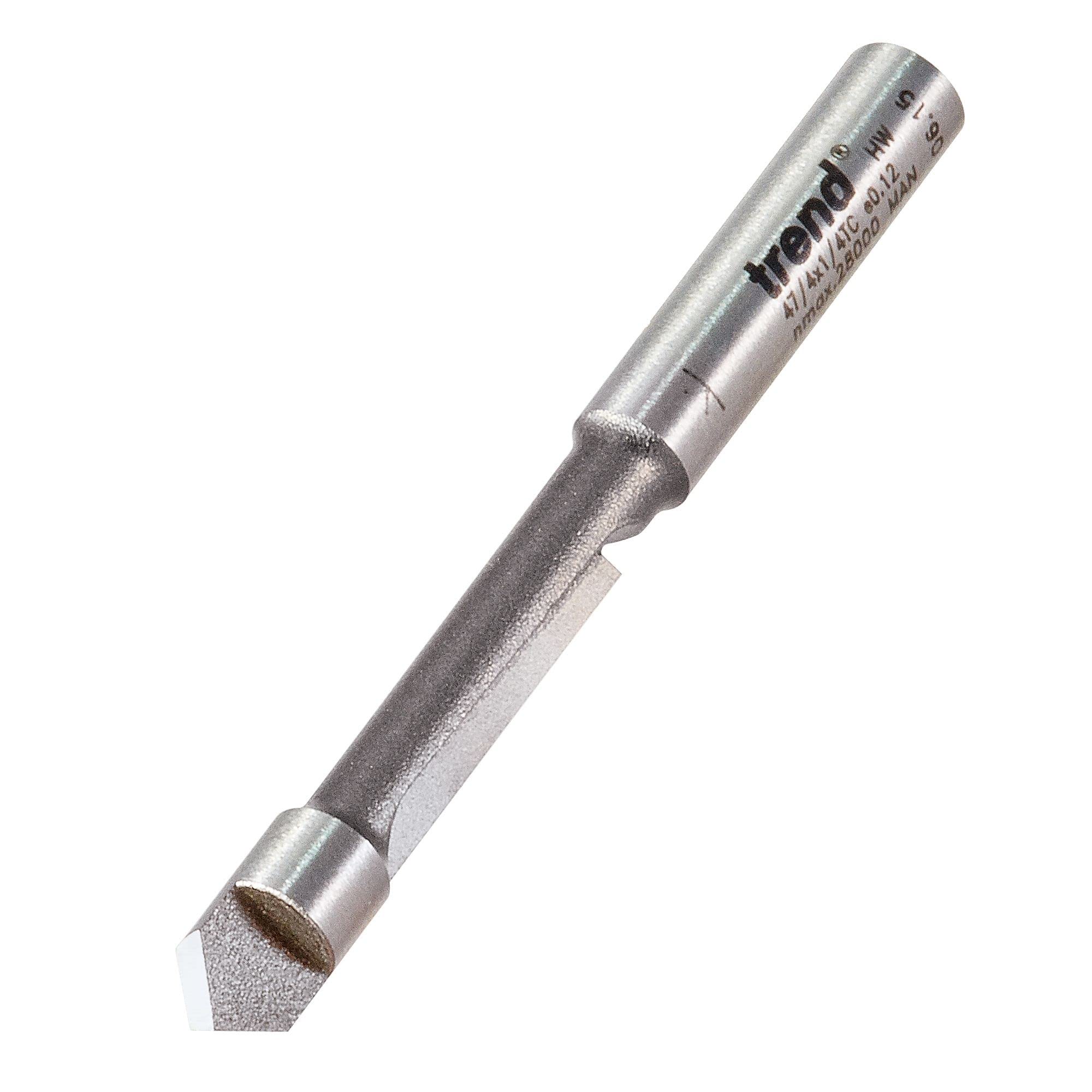 Trend Professional Pierce & Trim Cutter, 1/4 Inch Shank, 6.3mm Cut Diameter, 18mm Cut Length, Tungsten Carbide Tipped, 47/4X1/4TC