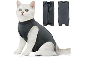 Tiagoboo cat Recovery Suit Soft Cat Surgery Recovery Suit Female Cat Onesie for Cats After Surgery,Cone E-Collar Alternative Anti-Licking Protective Outfit Pet Surgical Recovery Pajama Suit