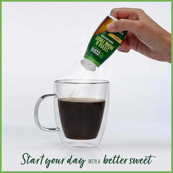 WHOLE EARTH SWEETENER CO. VANILLA LIQUID STEVIA AND MONK FRUIT SWEETENER, LIQUID STEVIA DROPS, ERYTHRITOL SWEETENER SUGAR SUBSTITUTE, STEVIA EXTRACT FOR COFFEE AND TEA, 1.62 FLUID OUNCES