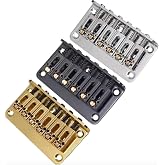 78MM Guitar Fixed Hardtail Bridge with Roller Saddles Fit Stratocaster Strat (Black)