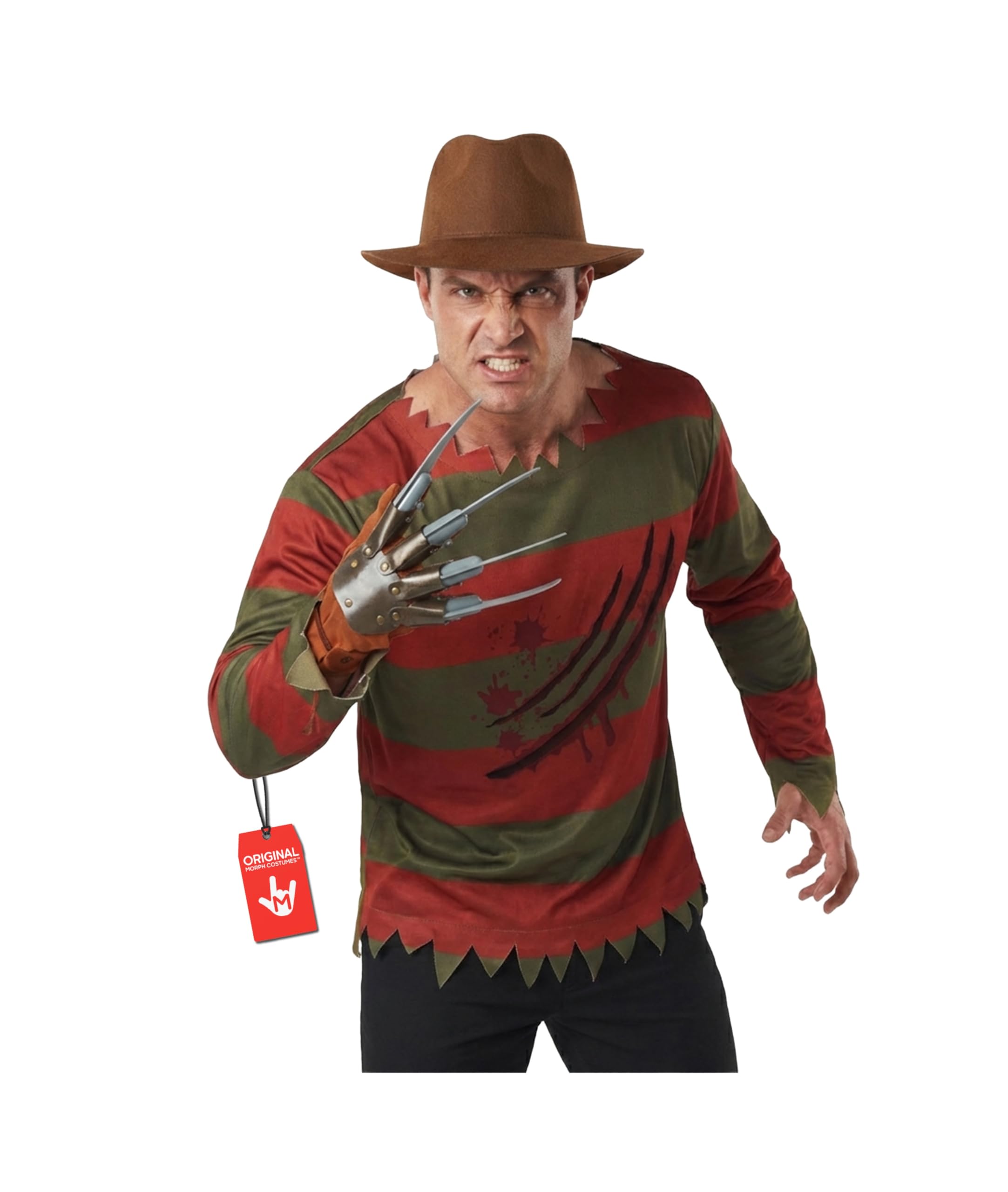 Morph Nightmare Killer Costume Men With Claw Scary Halloween Costumes For Men Medium