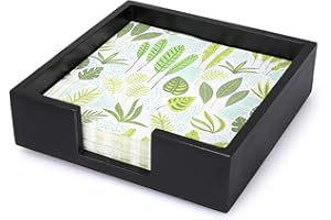 Black Wood Napkin Holder for Table Cocktail Napkin Holder Flat Paper Napkins Holder Vintage Kitchen Napkin Tray Servilletero 