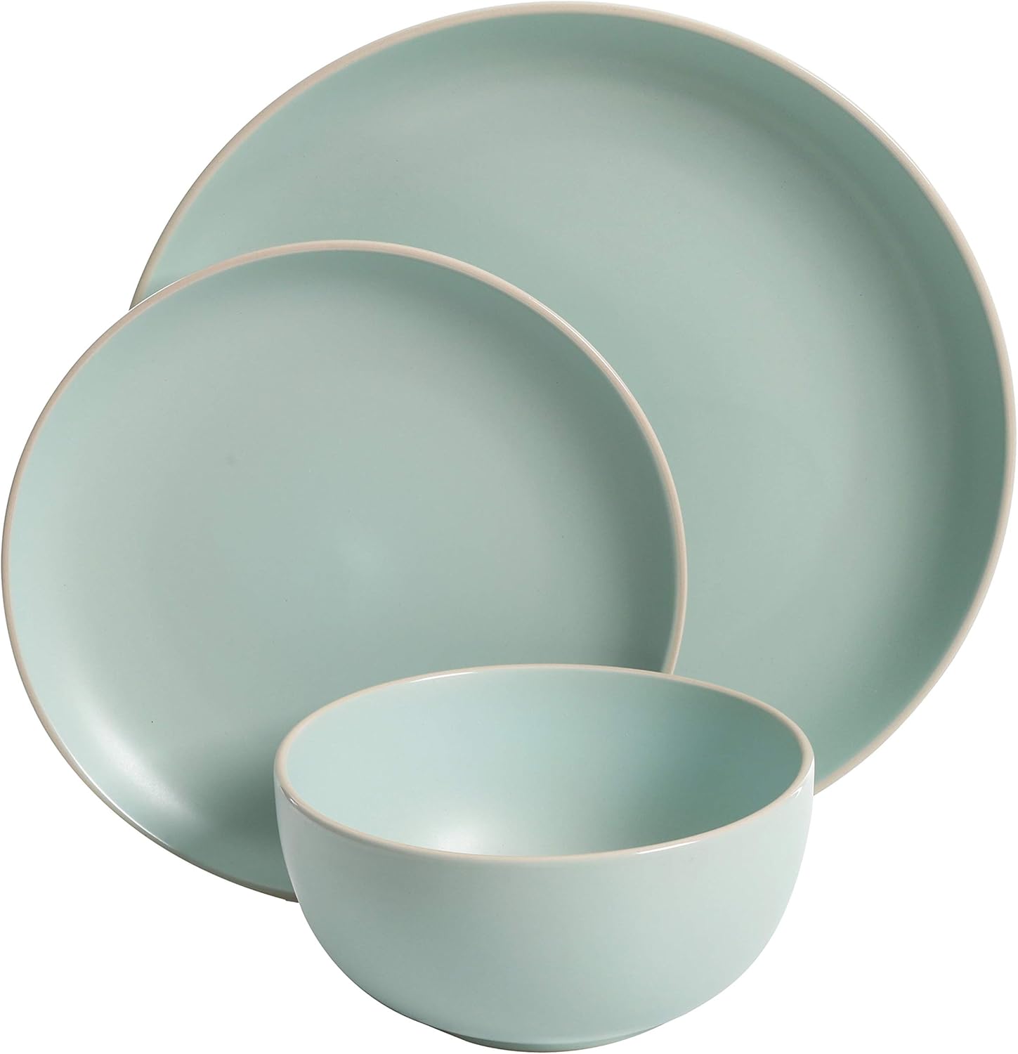  | Gibson Home Rockaway 12 Piece Dinnerware, Teal Matte -: Dinnerware Sets