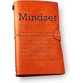 Inspirational Mindset Definition Leather Journal Notebook From Women Men - Motivational Gift for Women Men Positive Quote Leather Travel Journal Embossed Writing Gifts for Birthday Christmas