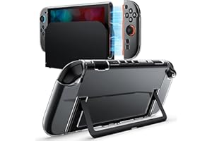 JETech Clear Dockable Case for Nintendo Switch 2 (2025) 7.9 Inch, Soft TPU Grip Cover for Joy-Con Detachable, Slim Carrying Protective PC Back Shell, Anti-Scratch