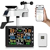 Urageuxy Weather Station with 8.3" Color Display, Wireless Weather Stations Indoor Outdoor with Rain Gauge, Wind Speed/Direction, Temperature Humidity Sensor, Forecast, Barometer for Home
