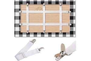 CUNGLIN Table Cloth Holder Clips Hidden Strap 5 Pack, Adjustable Elasticity Picnic Tablecloth Clip Indoor Outdoor Large Clamp for Thick Tables Bench Cover Party Restaurant Camping RV Essential Accessories