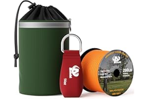 Aystkniet Arborist Throw Line Kit with Slick Rope & 12/14/16oz Throw Weight & Reflective Storage Bag, Polyester Throw Line and Arborist Throw Ball Kit for High Limbs Trimming Cutting Tree Work