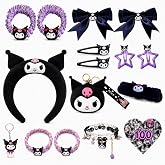 117Pcs Kawaii Accessories Set with Headband, Hair Ties, Stickers | Bracelet &amp; Keychain, Hair Clips &amp; Hairpin, Halloween Costume