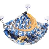 kathson Bearded Dragon Hammock Soft Double-Layered Reptile Hammocks Swing Hanging Bed with Suction Cups Hooks Tank Accessories Hammocks for Small Lizard Leopard Gecko Chameleon(Triangular)