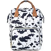 Diaper Bag Backpack, Waterproof Baby Care Bag, Women Travel Baby Nappy Changing Bag (Cow)