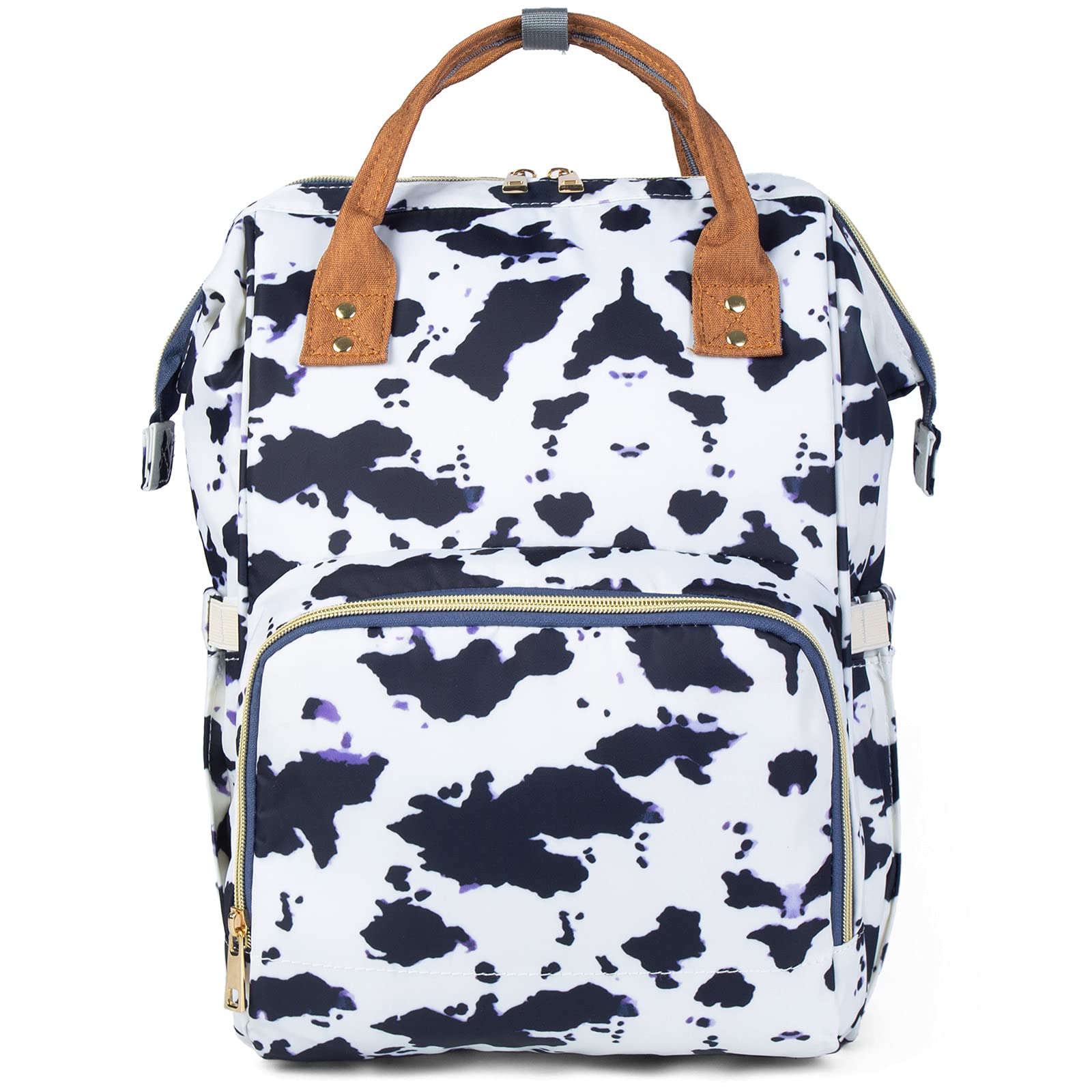 Diaper Bag Backpack, Waterproof Baby Care Bag, Women Travel Baby Nappy Changing Bag (Cow)
