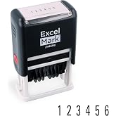 ExcelMark Self-Inking Rubber 6 Digit Number Stamp, Black Ink