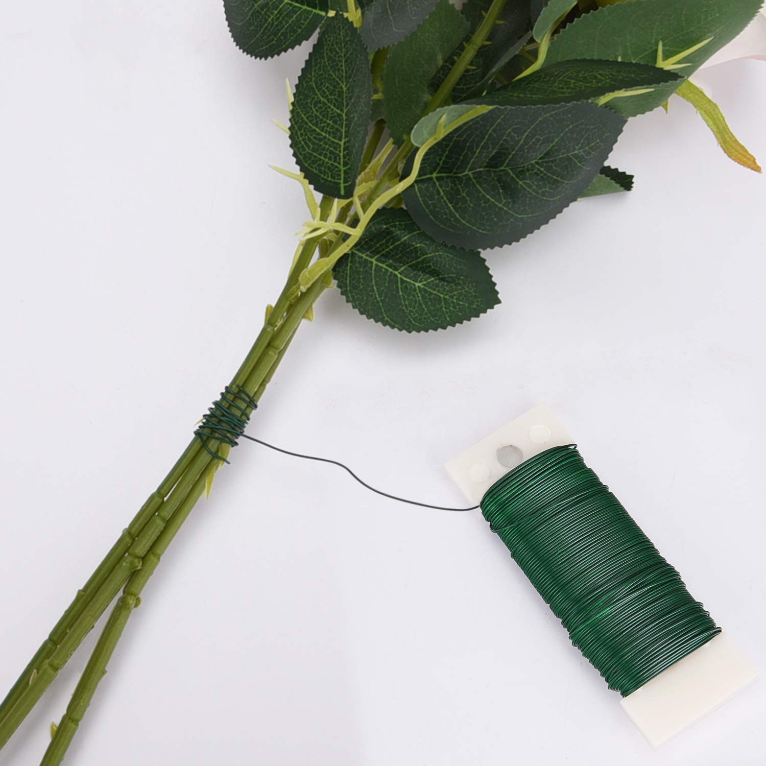 3 Pack 114 Yards 22 Gauge Green Flexible Paddle Wire for Crafts, Christmas Wreaths Tree, Garland and Floral Flower Arrangements