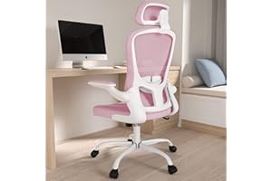 SILYBON Office Chair, High Back Ergonomic Desk Chair, Breathable Mesh Desk Chair with Adjustable Lumbar Support and Headrest, Swivel Task Chair with flip-up Armrests, Executive Chair for Home Office