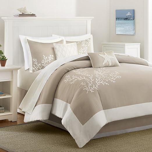 Amazon Com Harbor House Coastline Comforter Set Queen Khaki Home