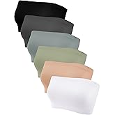 Geyoga 6 Pieces Strapless Bandeau Seamless Bralettes Stretchy Non Padded Tube Bra for Women