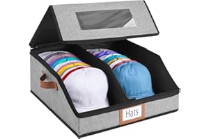 WERNNSAI Hat Storage Box for Men Women, Clear Window Hat Boxes Organizer Bag with Expanded Capacity, Holds up to 28 Hats Case