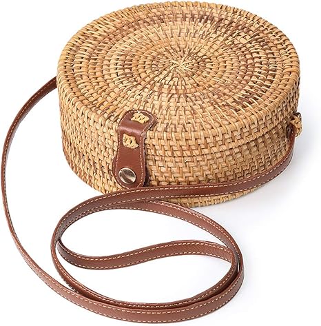 round woven bag