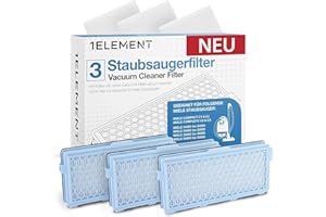 1E 3 Filter for Miele Vacuum Cleaner [Compact C1 & C2, Complete C2 & C3, S8340, S4000–S8999] [Replaces SF-HA 50] – 3x HEPA & 3x Motor Filter – Not Compatible with Classic C1 or Complete C1 Series
