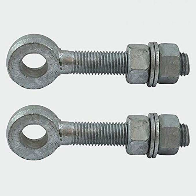 Hardware For You Ltd Adjustable Gate Hinge Eye Swing Bolt 22mm X 150mm Long 6" Pair M19