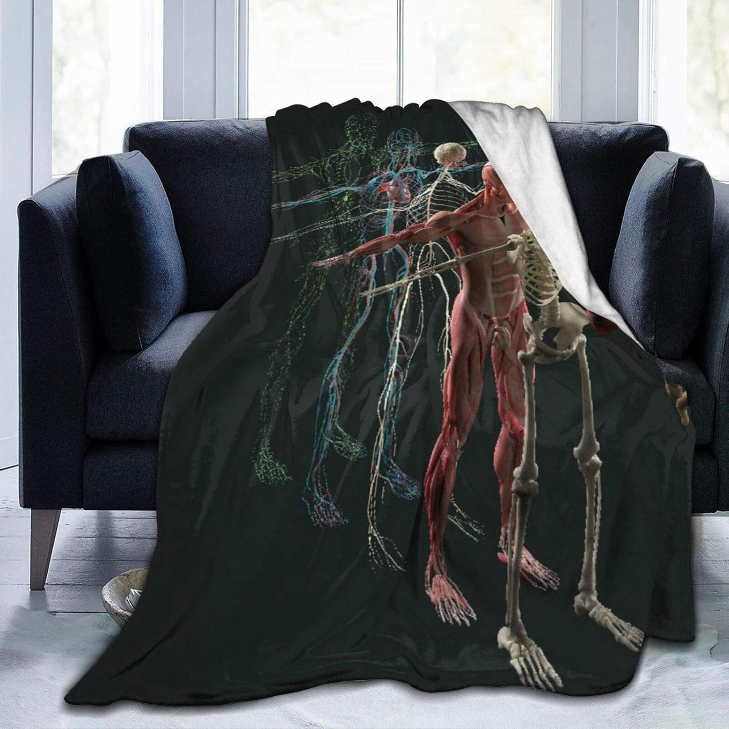 Super Soft Throw Blanket,Human Anatomy Exploded View