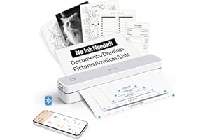 HPRT MT620 Portable Thermal Printer - Inkless Printer, Supports Regular Paper & Labels, Multi-User Bluetooth & Auto Paper Fee