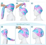 WUBAYI 2 Pack Microfiber Hair Towels Quick Dry Ultra Absorbent Mermaid Print view 6