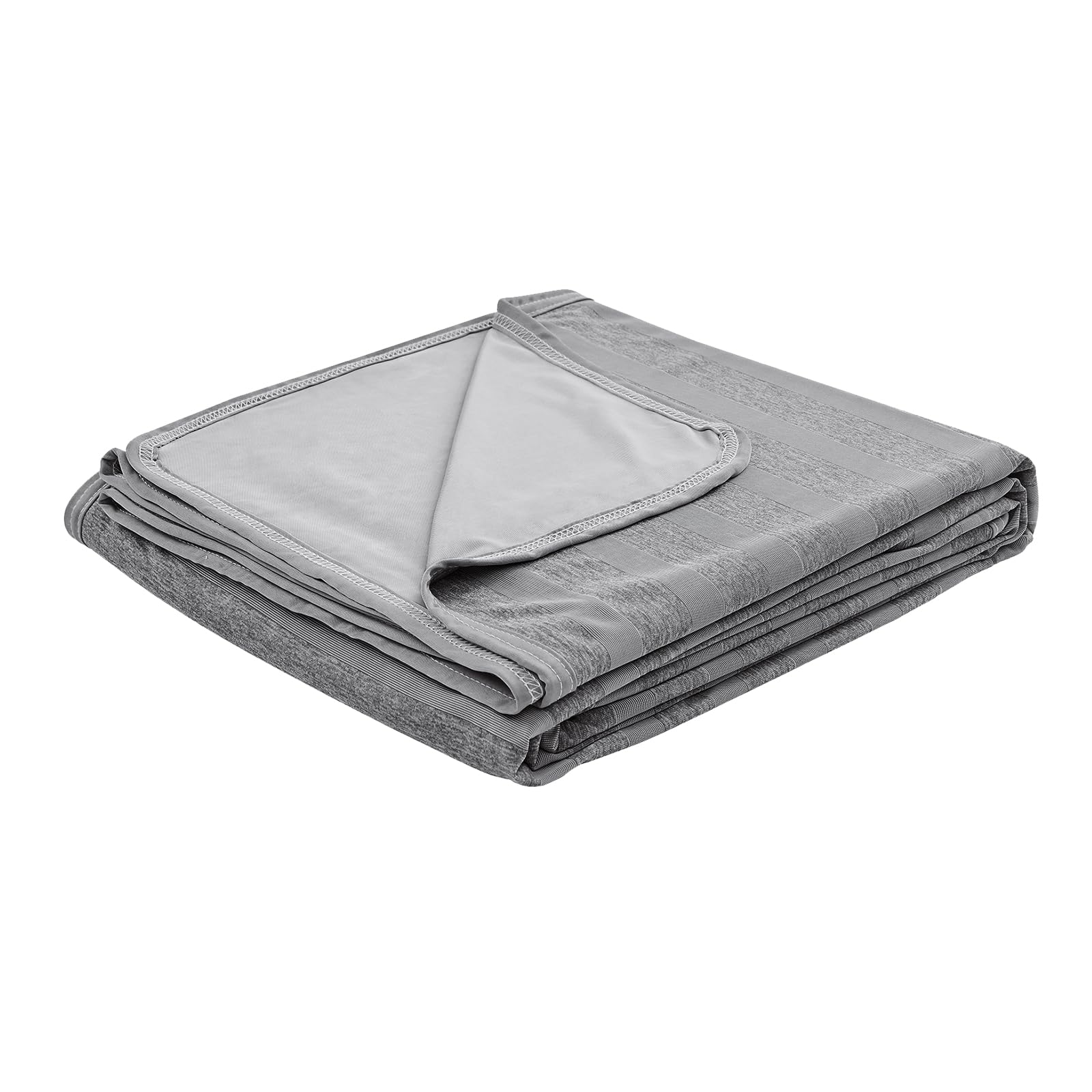 EMME Cooling Throw Blanket for Summer, Q-Max >0.5 Night Sweats Throw Blanket Thin, Keep Cooling Breathable Summer Striped Grey Blanket, Single Bed, Sofa,127x177cm