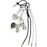 QTMY Cute Sparkling Rheinstone Puppy Dog Keychain Bag Charms for Handbag Purse Backpack Accessories for Bogg Bag,649