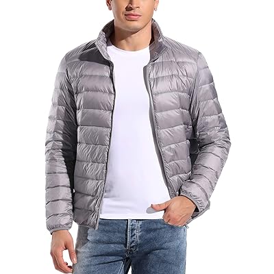 FITTOO Men's Packable Down Jacket Lightweight Puffer Coat