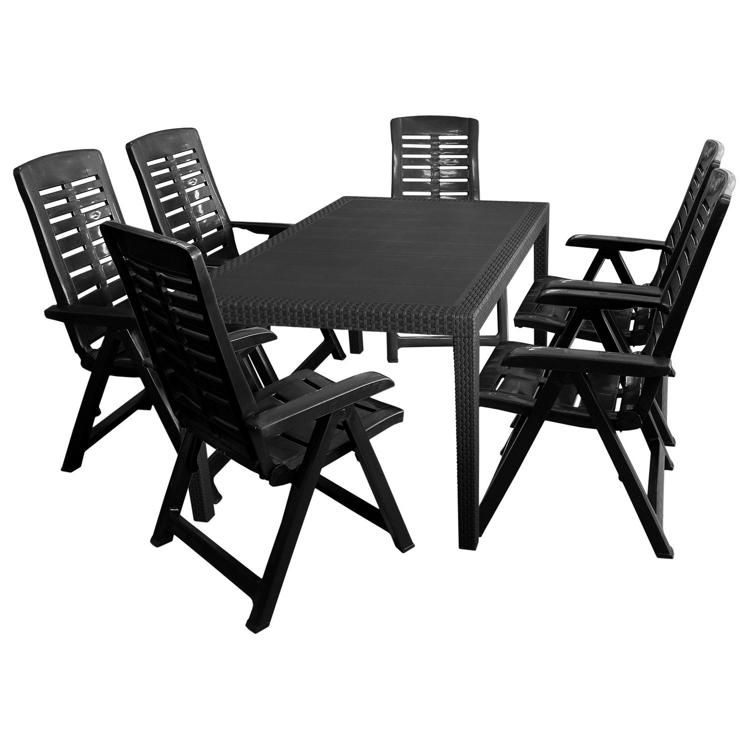 7tlg. Sitzgruppe Gartengarnitur Terrassenmöbel Gartenmöbel Campingmöbel