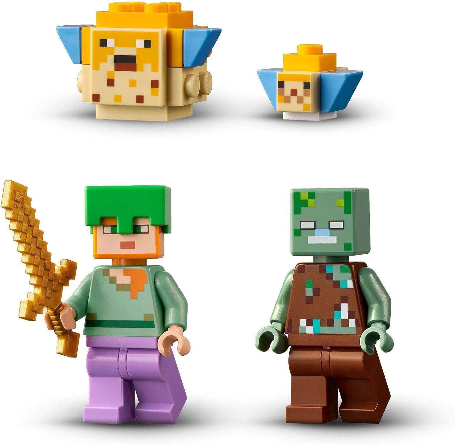 LEGO 21164 Minecraft The Coral Reef Building Toy with Alex, 2 Brick-Build Puffer Fish and Drowned Zombie Figures - Image 5