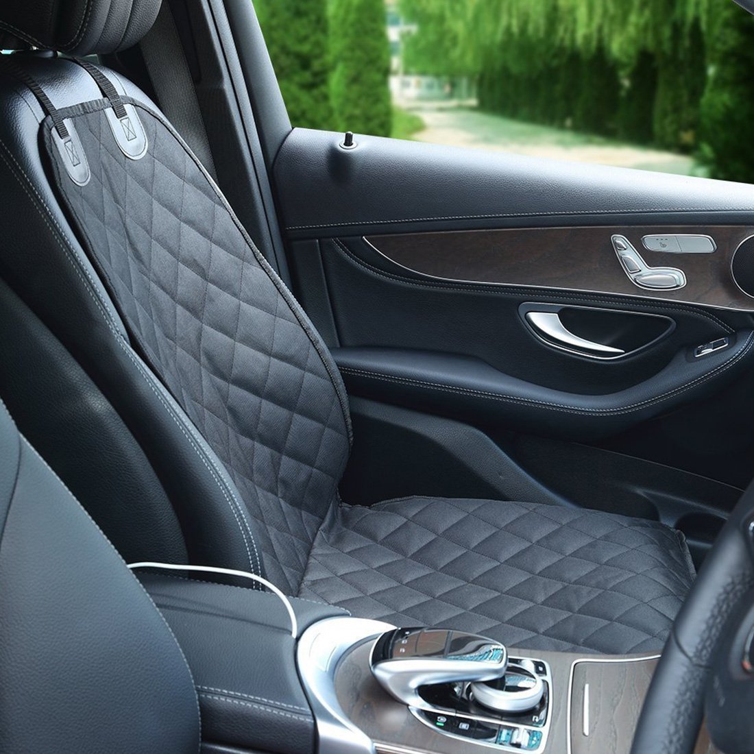 Dog Car Seat Cover 2 in 1 Nonslip Scratch-proof Pets Seat Car Cover Non-Slip Waterproof Pets Travel Hammock Rear Seat Protector single front pet seat cover 105*50cm/41.33*19.68in for cars-Black