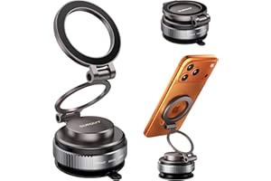 SUNGUY Upgraded 360° Nano Gel Vacuum Magnetic Phone Holders for Your Car Suction Cup Car Phone Mount for Magsafe, Car Phone H