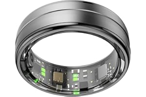 EOGBM Smart Wearable Fitness Tracker, Sleep Tracker Ring, Healthy Heart Rate, Oximetry, Sleep, Exercise Monitoring, 5ATM Waterproof for iOS and Android (Deep Grey, 9#)