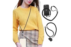HOTEMIA Cell Phone Lanyard,Crossbody Phone Lanyard with Adjustable Nylon Neck Strap,Compatible with Most Cell Phones(Black 2 PACKS)