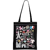 MNIGIU Paris Tote Bag France Lovers Gift Paris Travel Gift P-aris Souvenir G-ift P-aris Welcome Bag