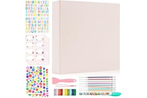 ABLUS Photo Album Self Adhesive, 2x3 3x5 4x6 inch DIY Scrapbook with 25 Blank Pages, Gifts for Mom, Family Baby and Wedding (Beige)