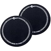 CashBeat 2Pcs Bass Drum Pedal Patch 96mm Round, Fiber Kick Drum Pad | Fiber drum head patch, self-adhesive, black, round 96mm, for single pedal kick bass drum