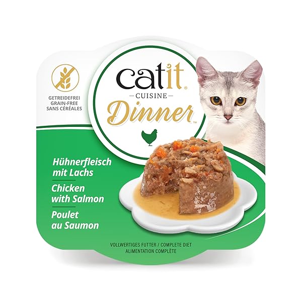 CATIT CHICKEN DINNER WITH SALMON & CARROT – HYDRATING AND HEALTHY WET CAT FOOD FOR CATS OF ALL AGES