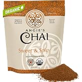 Angie's Chai Sweet &amp; Spicy Organic Instant Chai Tea Powder - Made in USA, Delicious Spiced Mix, 30 Servings, 80 Calories, Handcrafted, Free of Artificial Ingredients, Natural Indian Spice, 12 oz