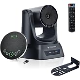 TONGVEO 4K Conference PTZ Camera 3X Zoom &amp; Bluetooth Speakerphone System | 4K UHD 3X Optical Zoom, 93&deg; FoV, USB3.0 HDMI PTZ Camera, Wireless Bluetooth Speakerphone, Zoom &amp; Teams Compatible