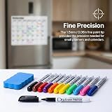 Volcanics Whiteboard Pens 12 Pack Fine Tip Dry Erase Markers Magnetic Eraser view 2