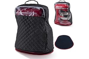 BAGSPRITE Stand Mixer Cover with Appliance Sliders Compatible with KitchenAid Mixer 6/7/8 Quart with Pockets for Kitchen Aid Accessories and Attachments