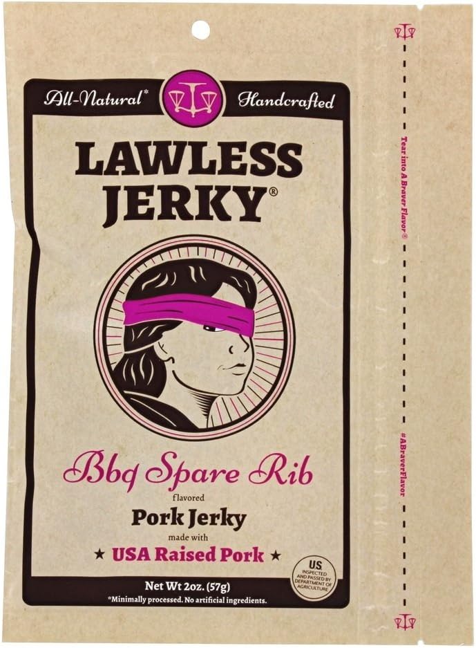 Lawless Jerky Bbq Pork Spare Rib Pouch, 2 ounce (Pack of 1)