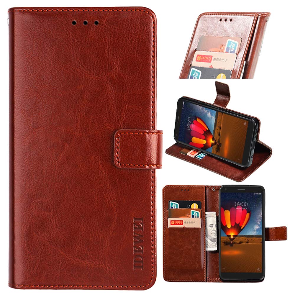 Oppo A53 2020 Premium Leather Wallet Case [Card Slots] [Kickstand] [Magnetic Buckle] Flip Folio Cover for Oppo A53 2020 Smartphone(Brown)
